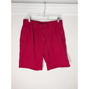 Duck Head Shorts Mens 34 Red Chino Pleated Canvas Preppy Summer Casual